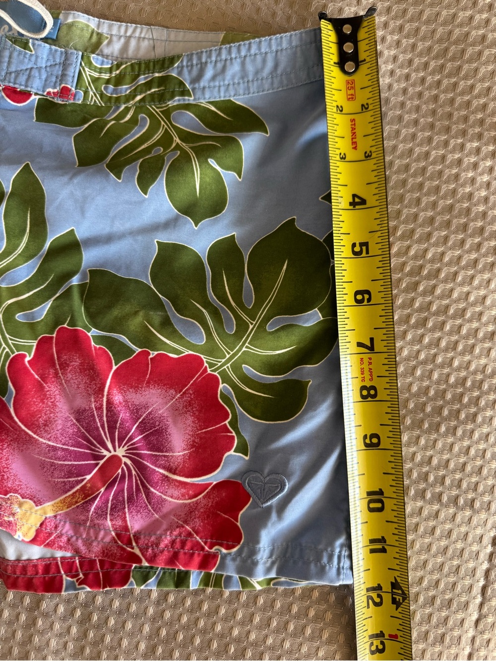 Roxy Light Blue, Red & Green Floral Swim Shorts Youth Size 11 Board Summer - Picture 5 of 9